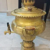 سماور زغالی قدیمی سنگین برنز