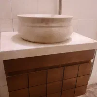 روشویی کابینتی سنگی به همراه شیرآلات