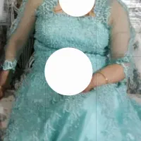 لباس عقد با پارچه تمام مروارید