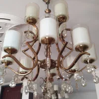 لوستر کریستال برنزه فلزی