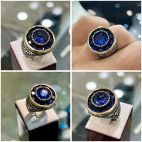 انگشتر نقره یاقوت کبود مناسب روز مرد