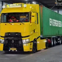 باربری پایانه حمل نیسان کامیون تک جفت تریلی مسقف