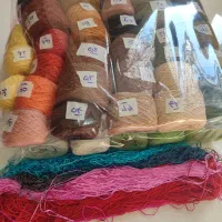 نخ و نقشه منظره با دار قالی چله کشی شده|تابلو فرش|قم, شاه ابراهیم|دیوار