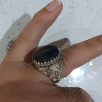 انگشتر نقره با سنگ شجر اصل