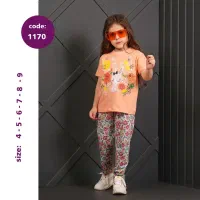 ست راحتی دخترانه طرح خرگوش رنگ یاسی بنفش و گلبهی