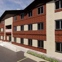 اجرای نمای ترکیبی آجر و سنگ