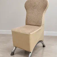 صندلی تک نفره کرم چرم