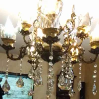لوستر برنجی 5شاخه|لوستر و چراغ آویز|ری, جوانمرد قصاب|دیوار