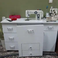 میز چرخ خیاطی صندلی دار و اتو دار و سر دوز دار