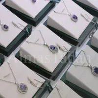 انواع گردنبند های نقره زنانه یاقوت افریقایی اصل