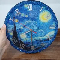 ساعت دیواری طرح شب پرستاره