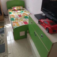 تخت کودک نوجوان با تشکها،کمد،بوفه|تخت و سرویس خواب|گرگان, |دیوار