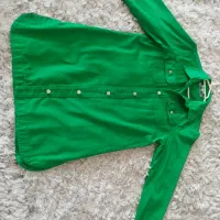 شومیز سبز رنگ کتان