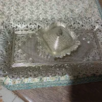 سینی و قندان طرح نقره