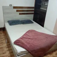 تخت خواب دونفره کارکرده با خوشخواب و زیر تلویزیون|تخت و سرویس خواب|شیراز, شهرک گلها|دیوار