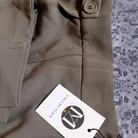 شلوار کرپ مازراتی شیک سبز زیتونی