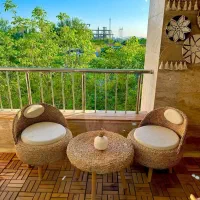 ست میز و صندلی حصیری خوشگل