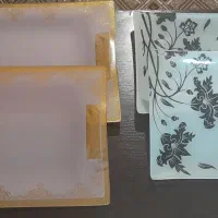 دو عدد سینی شیشه ای درحدنو