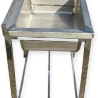 سینک تک لنگ چار پایه دار گود تمام استیل