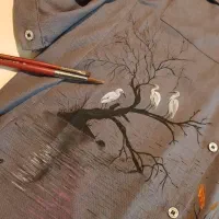 آموزش نقاشی روی پارچه|خدمات آموزشی|بندر انزلی, بی بی حوریه|دیوار