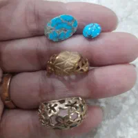 فیروزه اصل نیشابور و انگشتر طلا روس