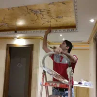 نقاشی ساختمان پتینه کنیتکس میکروسمنت ورق طلا چوب