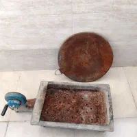 منقل کباب فن دار،تابه توه،دبه اب،قمقمه بچه،جاادویه