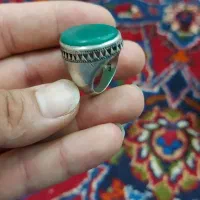 انگشتر نقره عقیق سبز کهنه