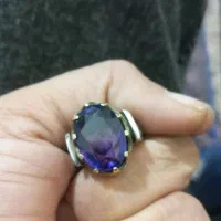 انگشتر نقره نگین طبیعی‌ آمتیس