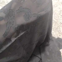 چادر مشکی حریر گل دار