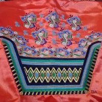 شلوار کار شده با نخ