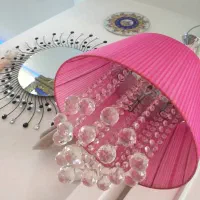 لوستر کریستالی صورتی