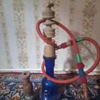 قلیان چوبی با شلنگ چرم طبیعی