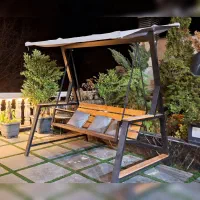 تاب نیمکتی سه نفره مدرن با چوب ترمو ضد آب