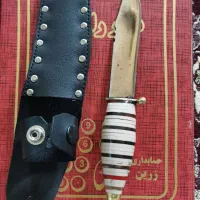 خنجر زنجان با دسته شیشه ای و مسی|کلکسیون اشیاء عتیقه|بوکان, |دیوار