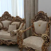 مبل استیل سلطنتی ۷ نفره با ناهارخوری|مبلمان خانگی و میز عسلی|محمدشهر, ولدآباد|دیوار