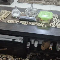 میز وسط با دو تا عسلی MDF قهوه ای تیره