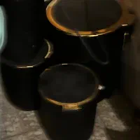 سطل زباله مشکی طلایی