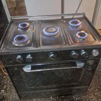 اجاق گاز پنج شعله طرح فر تمام استیل