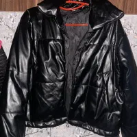 کاپشن چرم مشکی