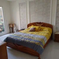 سرویس خواب روکش چوب (تخت پاتختی آینه درایور)