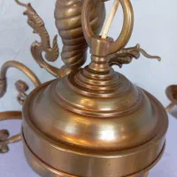 ۴ عدد لوستر برنج برنجی قدیمی|لوستر و چراغ آویز|سمیرم, |دیوار