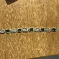 دستبند جواهری نقره با نگین سبز|جواهرات|شیراز, عفیفآباد|دیوار