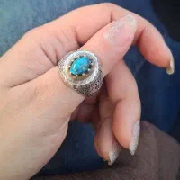 انگشتر فیروزه نقره مردانه