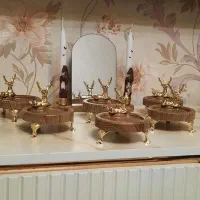 هفتسین هفت سین چوبی  و آینه شمعدان