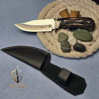 چاقو بوشگرفت استیل ضدزنگ دستساز حیدری +غلاف رایگان