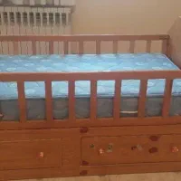 تخت خواب کودک با چوب روسی وتشک رویال