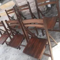صندلی تاشو وارداتی آنتیک قدیمی ۶عدد