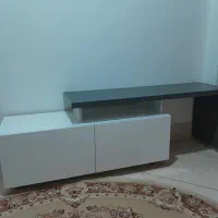 میز تی وی ۵۵ اینچ .آباژور. ساعت ایستاده چوبی