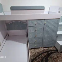 تخت دوطبقه نونو بدون خط و خش  با کمدو 9 تا کشو